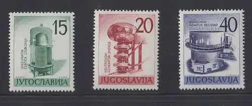 Jugoslawien 1960 Atomenergie Mi.-Nr. 927-929 Satz kpl. postfrisch **