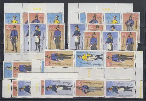 DDR 1986 Postuniformen Mi.-Nr. 2997-3000 kpl. Garnitur 16 Zusammendrucke **