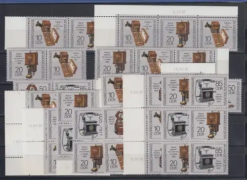 DDR 1989 Telefone Mi.-Nr. 3226-29 kpl. Garnitur 16 Zusammendrucke **