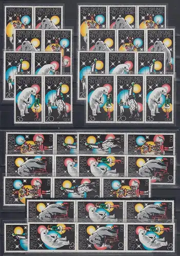 DDR 1978 Zirkuskunst Mi.-Nr. 2364-2367 kpl. Garnitur 16 Zusammendrucke **