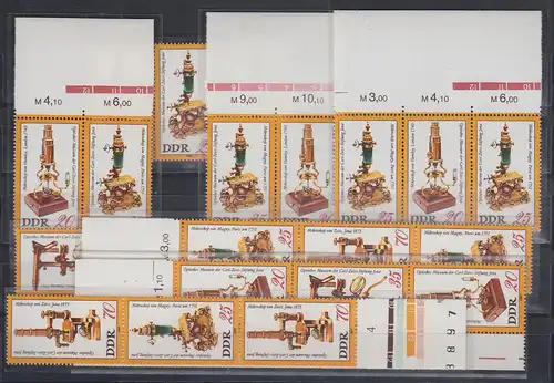 DDR 1980 Mikroskope Mi.-Nr. 2534-2537 kpl. Garnitur 16 Zusammendrucke **