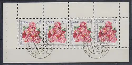 DDR 1971 Rosenausstellung Mi.-Nr. 1778 Heftchenblatt HBL 14 F bedarfs-gestempelt