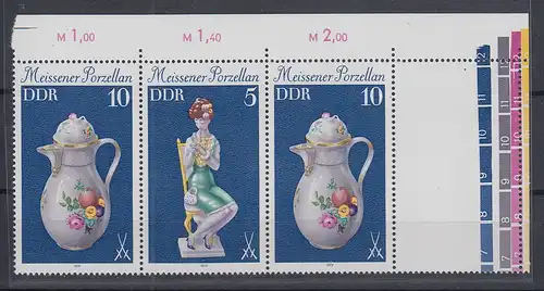 DDR 1979 Meissener Porzellan Zusammendruck mit Leerfeld Mi.-Nr. W Zd 426 L **