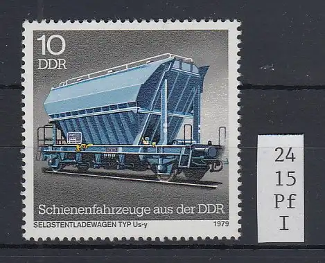 DDR 1979 Schienenfahrzeuge 10 Pfg. Mi.-Nr. 2415 mit Plattenfehler B gebrochen **