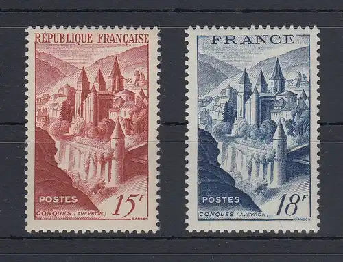 Frankreich 1947 Freimarken Abtei Conques Mi.-Nr. 823-824 Satz 2 Werte **