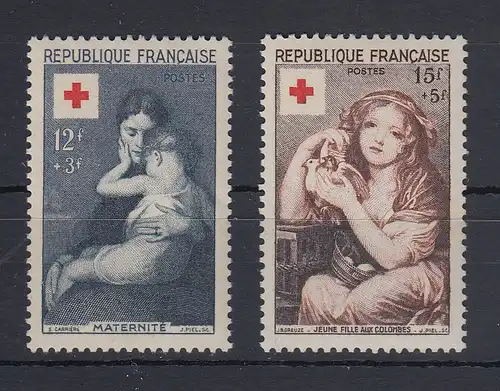 Frankreich 1954 Rotes Kreuz Mi.-Nr. 1032-1033 Satz 2 Werte **