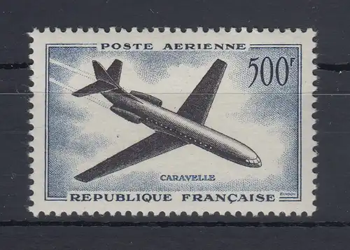 Frankreich 1957 Flugpostmarke Flugzeug Caravelle 500 Fr. Mi.-Nr. 1120 **