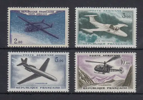 Frankreich 1960 Flugpostmarken neue Währung Mi.-Nr. 1279-1282 Satz 4 Werte **
