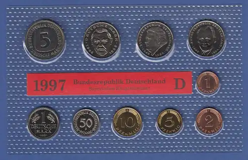 Bundesrepublik DM-Kursmünzensatz 1997 D stempelglanz