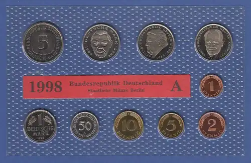 Bundesrepublik DM-Kursmünzensatz 1998 A stempelglanz