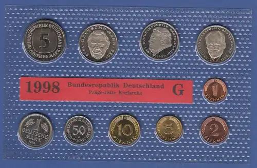 Bundesrepublik DM-Kursmünzensatz 1998 G stempelglanz