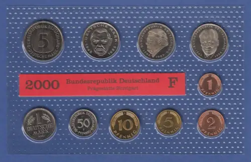 Bundesrepublik DM-Kursmünzensatz 2000 F stempelglanz