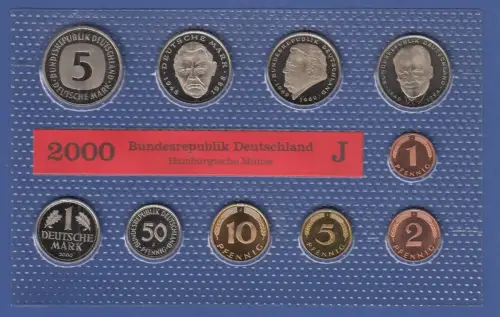Bundesrepublik DM-Kursmünzensatz 2000 J stempelglanz
