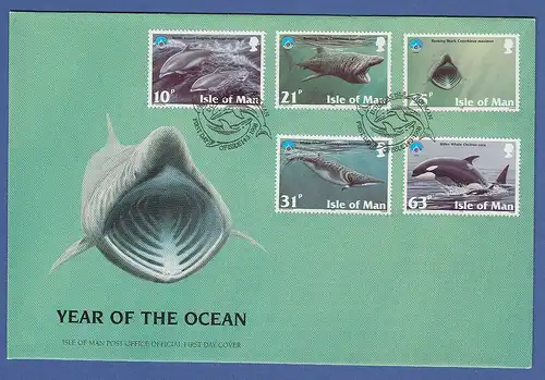 Isle of Man Ersttagsbrief / FDC 1998 Mi.-Nr. 758-62 Jahr des Ozeans: Meeresfauna