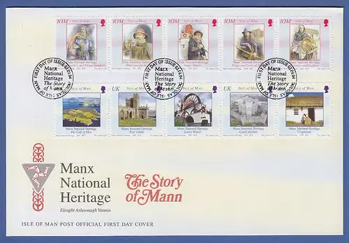 Isle of Man Ersttagsbrief / FDC 2004 Mi.-Nr. 1143-52 Nationales Erbe 