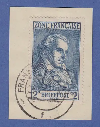 Französische Zone 1946 2 Mark Friedrich Schiller Mi.-Nr. 12 gest. gepr. Schlegel