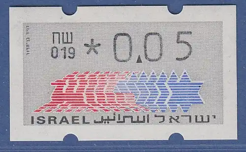 Israel Klüssendorf ATM Dauerausgabe 3.Papier, mit Aut.-Nr. 019,  Mi.-Nr. 3.3.19