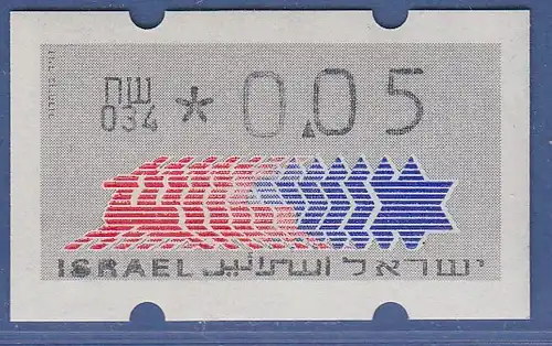 Israel Klüssendorf ATM Dauerausgabe 4.Papier, mit Aut.-Nr. 034,  Mi.-Nr. 3.4.34