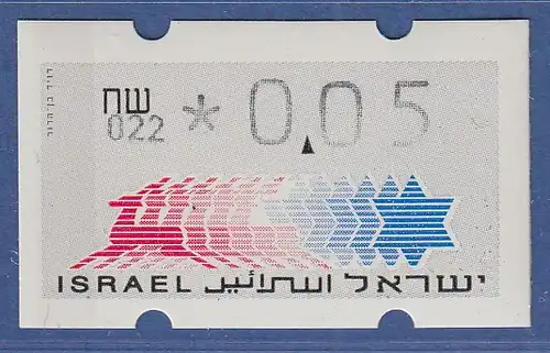 Israel Klüssendorf ATM Dauerausgabe 5.Papier, mit Aut.-Nr. 022,  Mi.-Nr. 3.5.22