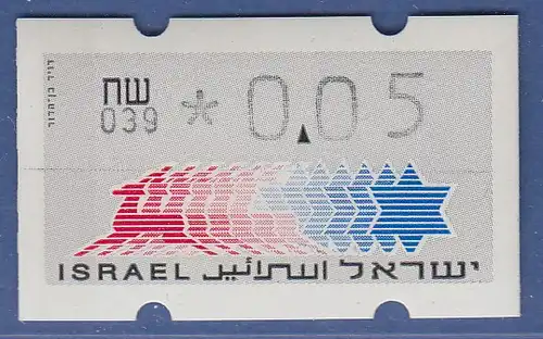 Israel Klüssendorf ATM Dauerausgabe 5.Papier, mit Aut.-Nr. 039,  Mi.-Nr. 3.5.39