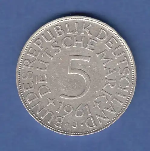 Bundesrepublik Kursmünze 5 Mark Silber-Adler 1961 J
