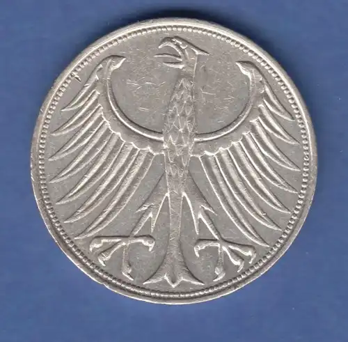 Bundesrepublik Kursmünze 5 Mark Silber-Adler 1961 J