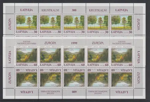 Lettland EUROPA 1999 Naturparks  Mi.-Nr. 496-97 ** Kleinbogen-Satz