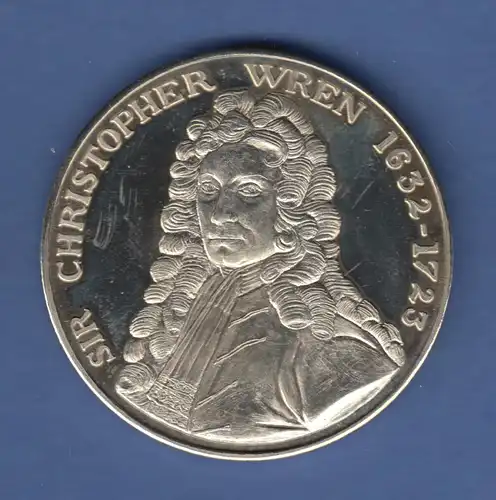 Große neuzeitl. Medaille Sir Christopher Wren (1632-1723), St Pauls Cathedral