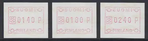 Finnland 1988 FRAMA-ATM moderne Posthörner Mi.-Nr. 3.2 c  Satz 140-180-240 **