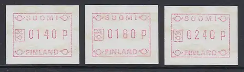 Finnland 1988 FRAMA-ATM Mi.-Nr. 3.2 c Satz 140-180-240 Farbe graulila aus OA **