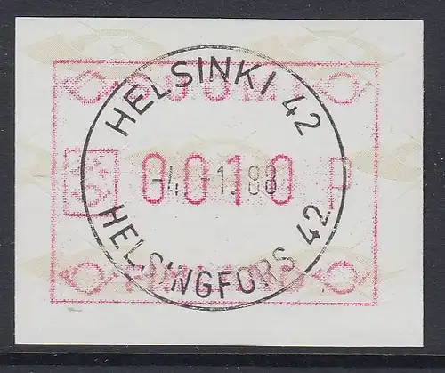 Finnland 1988 FRAMA-ATM Mi.-Nr. 3.2 c Wert 0010  Ersttags-O HELSINKI-42 4.1.88