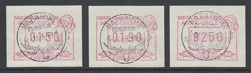 Finnland 1989 FRAMA-ATM SANTA CLAUS LAND Mi.-Nr. 6 Satz 150-190-250 ET-O