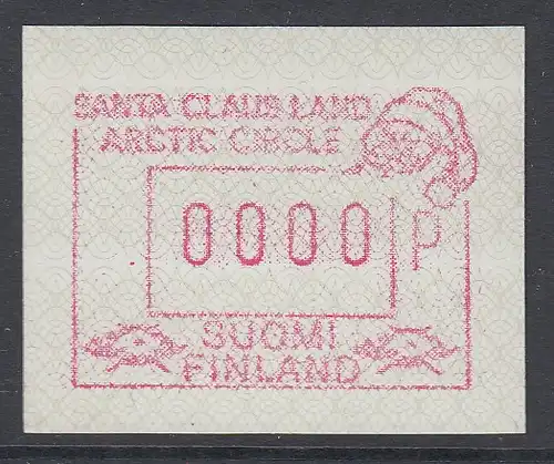 Finnland 1989 FRAMA-ATM SANTA CLAUS LAND Mi.-Nr. 6 seltener 0000-Druck **