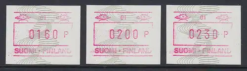 Finnland 1993 ATM Mi-Nr 14.2 Aut.-# 001 Druckausfall rechts Satz 160-200-230 **