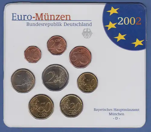 Bundesrepublik EURO-Kursmünzensatz 2002 D Normalausführung stempelglanz