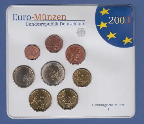 Bundesrepublik EURO-Kursmünzensatz 2003 J Normalausführung stempelglanz