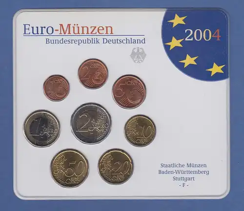 Bundesrepublik EURO-Kursmünzensatz 2004 F Normalausführung stempelglanz