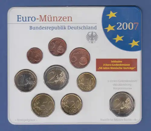 Bundesrepublik EURO-Kursmünzensatz 2007 A Normalausführung stempelglanz