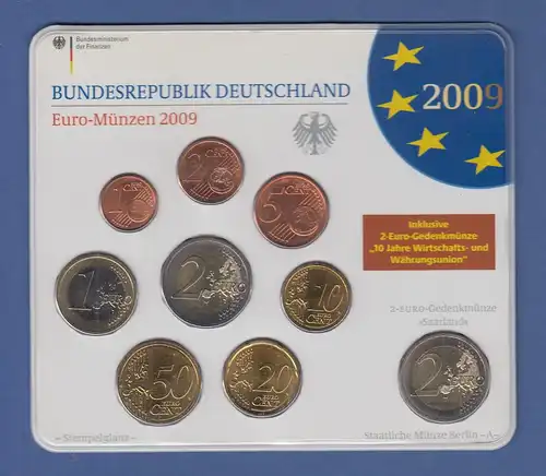 Bundesrepublik EURO-Kursmünzensatz 2009 A Normalausführung stempelglanz