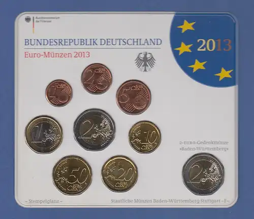 Bundesrepublik EURO-Kursmünzensatz 2013 F Normalausführung stempelglanz