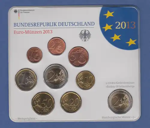 Bundesrepublik EURO-Kursmünzensatz 2013 J Normalausführung stempelglanz