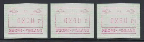 Finnland FRAMA-ATM Mi.-Nr. 23.2 Aut.-# 05 Satz 200-240-280 **