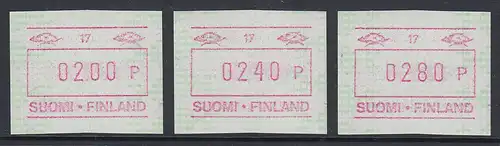 Finnland FRAMA-ATM Mi.-Nr. 23.2 Aut.-# 17 Satz 200-240-280 **