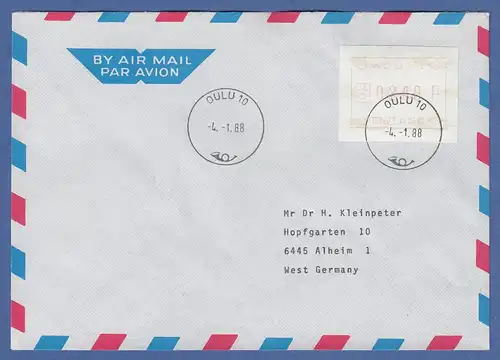 Finnland 1988 FRAMA-ATM Mi.-Nr. 3.1 SCHMALE ZIFFERN (Oulu) Wert 240 auf FDC bl