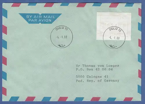 Finnland 1988 FRAMA-ATM Mi.-Nr. 3.1 SCHMALE ZIFFERN (Oulu) Wert 240 auf FDC gn