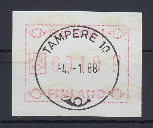 Finnland 1988 FRAMA-ATM Mi.-Nr. 3.2 c Wert 0010 aus OA TAMPERE mit ET-Voll-O 
