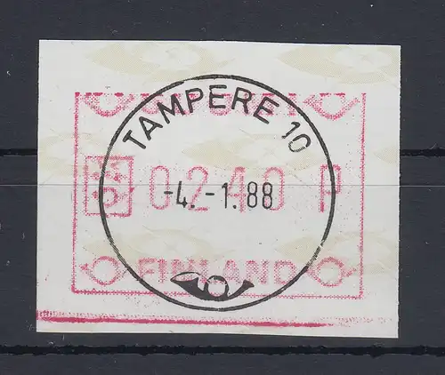 Finnland 1988 FRAMA-ATM Mi.-Nr. 3.2 c Wert 0010 OA TAMPERE SUOMI teils fehlend !