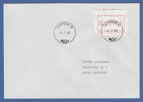 Finnland 1988 FRAMA-ATM Mi.-Nr. 3.2 c Wert 0180 aus OA TAMPERE auf FDC 