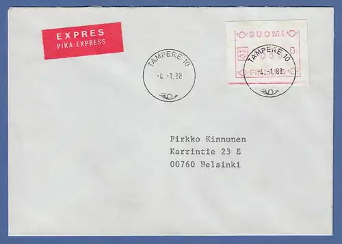 Finnland 1988 FRAMA-ATM Mi.-Nr. 3.2 c Wert 1240 aus OA TAMPERE auf Express-FDC
