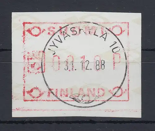 Finnland 1988 FRAMA-ATM Mi.-Nr. 3.2 b Wert 0010 aus OA JYVÄSKYLA mit Orts-O 